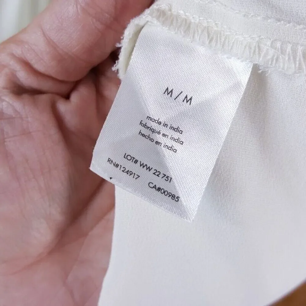 WEWOREWHAT Womens Dress Medium White Midi Charmeuse Corset Empire Minimalist - Picture 11 of 12